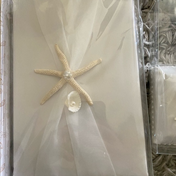 Beach Theme Wedding Knife and Cake Server Set and Guest Book and Pen Set - Picture 5 of 7